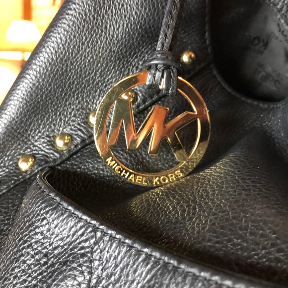 π₯1DAY SALE EUC MK GOLD STUDDED - Picture 3 of 5